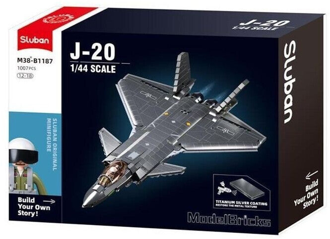ModelBricks J-20 Tarnkappenflieger Metallic Version, Konstruktionsspielzeug