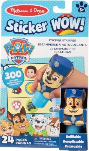 Melissa & Doug - Sticker WOW! Paw Patrol Chase Aufkleberstempel & Block, Basteln
