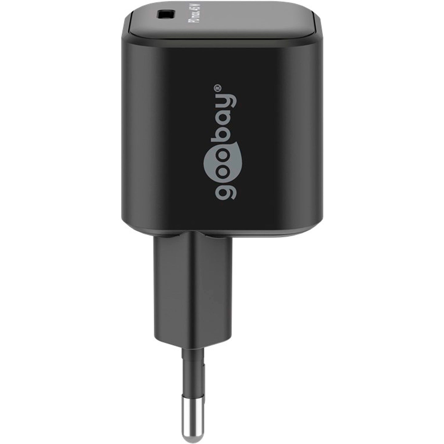 Goobay USB-C Schnellladegerät Nano, PD, GaN, 45 Watt (schwarz, 1x USB-C, Power Delivery 3.0)