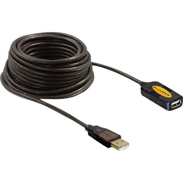 DeLOCK USB 2.0 Aktivverlängerungskabel, USB-A Stecker > USB-A Buchse (schwarz, 10 Meter)