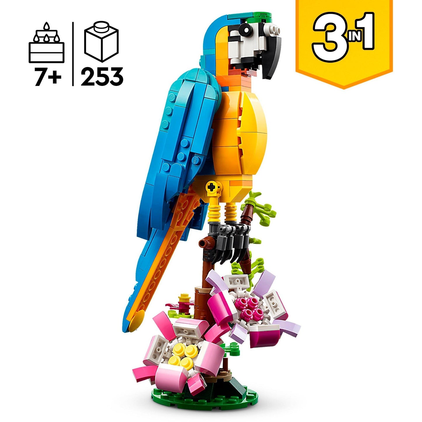 LEGO 31136 Creator 3-in-1 Exotischer Papagei, Konstruktionsspielzeug