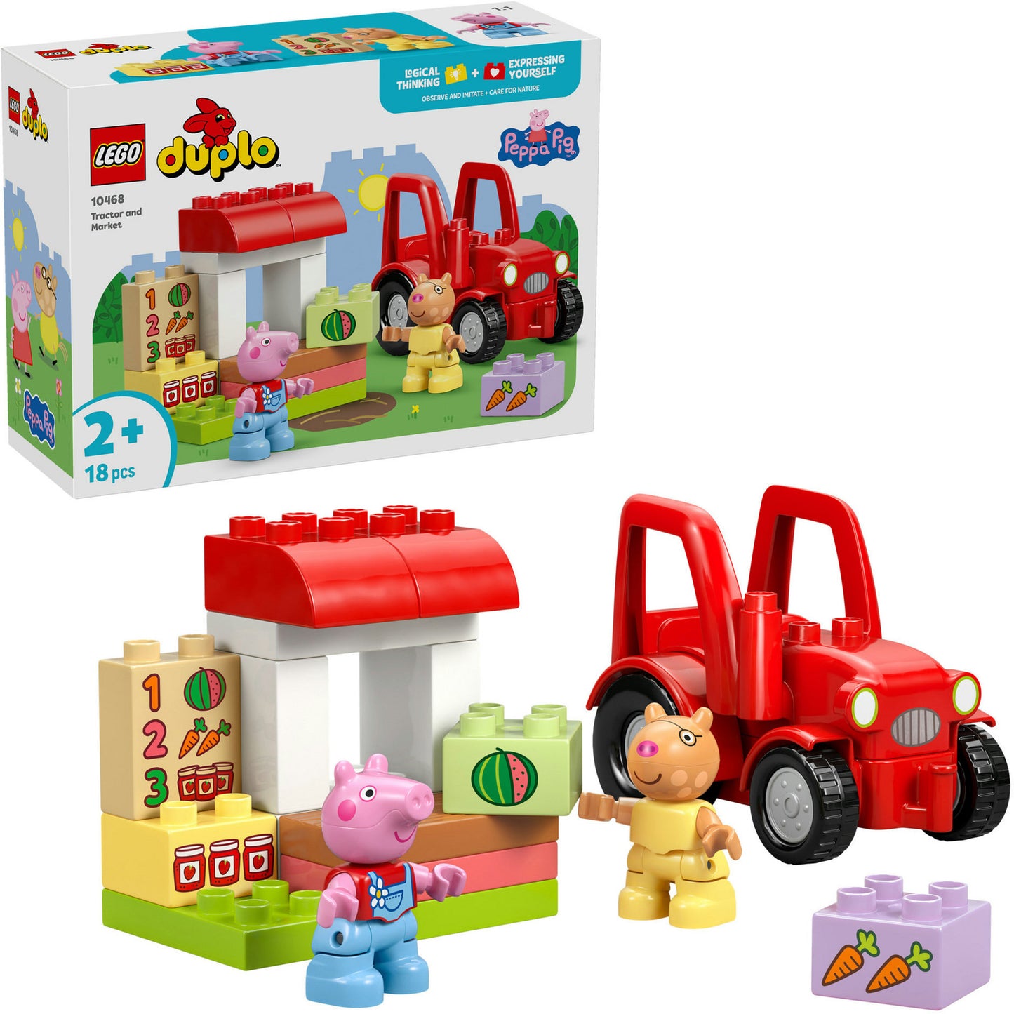 10468 DUPLO Peppa Wutz Traktor und Marktstand, Konstruktionsspielzeug