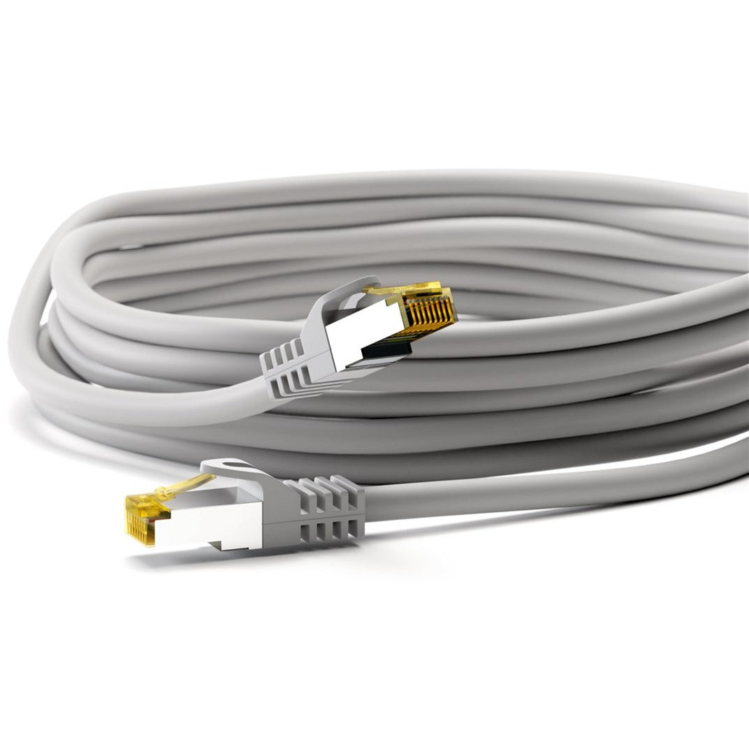 Goobay RJ-45 Patchkabel Cat 6.a S/FTP (PiMF), mit Cat.7 Rohkabel (grau, 1 Meter)