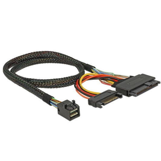 DeLOCK Adapterkabel SFF-8643 > U.2 SFF-8639 + SATA Stromanschluss (schwarz, 50cm)