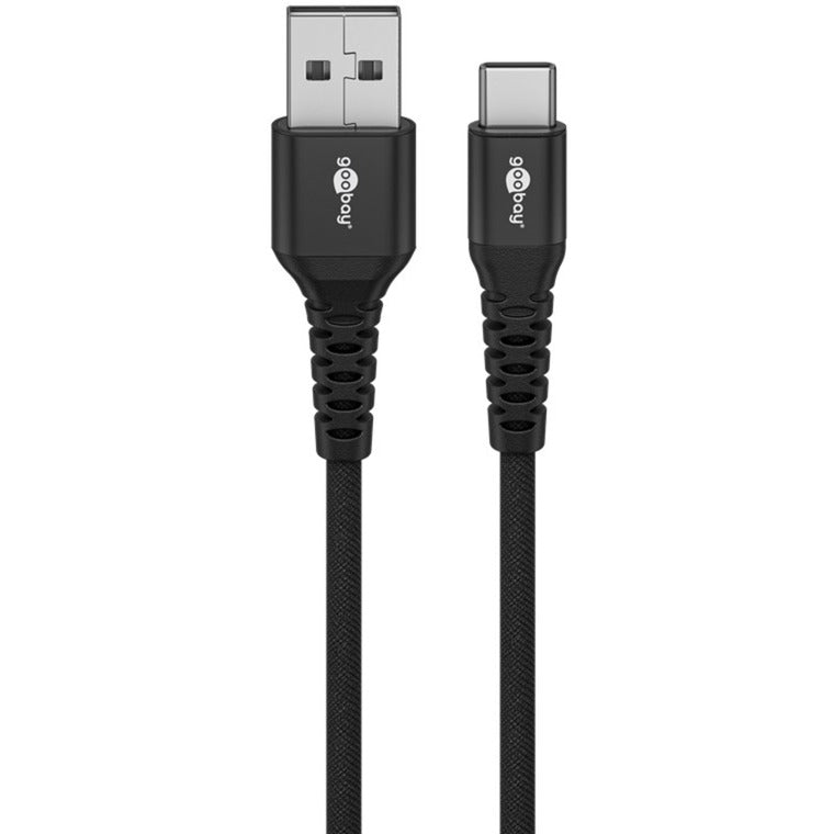 Supersoftes USB 2.0 Textilkabel, USB-A Stecker > USB-C Stecker