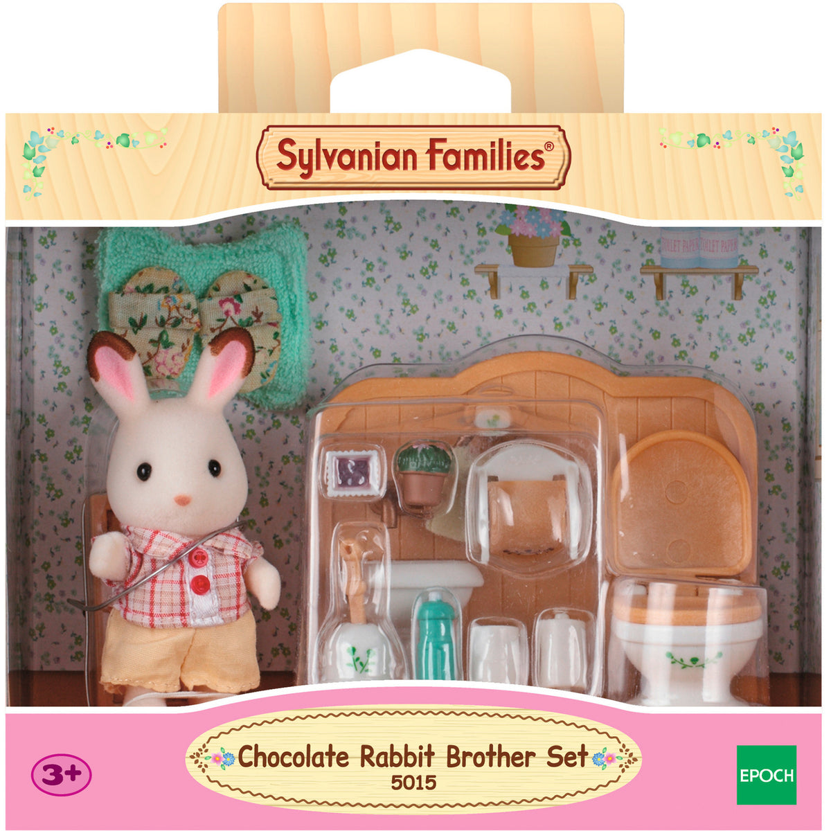 Sylvanian Families - Schokoladenhasen Bruder Badezimmer Set, Konstruktionsspielzeug