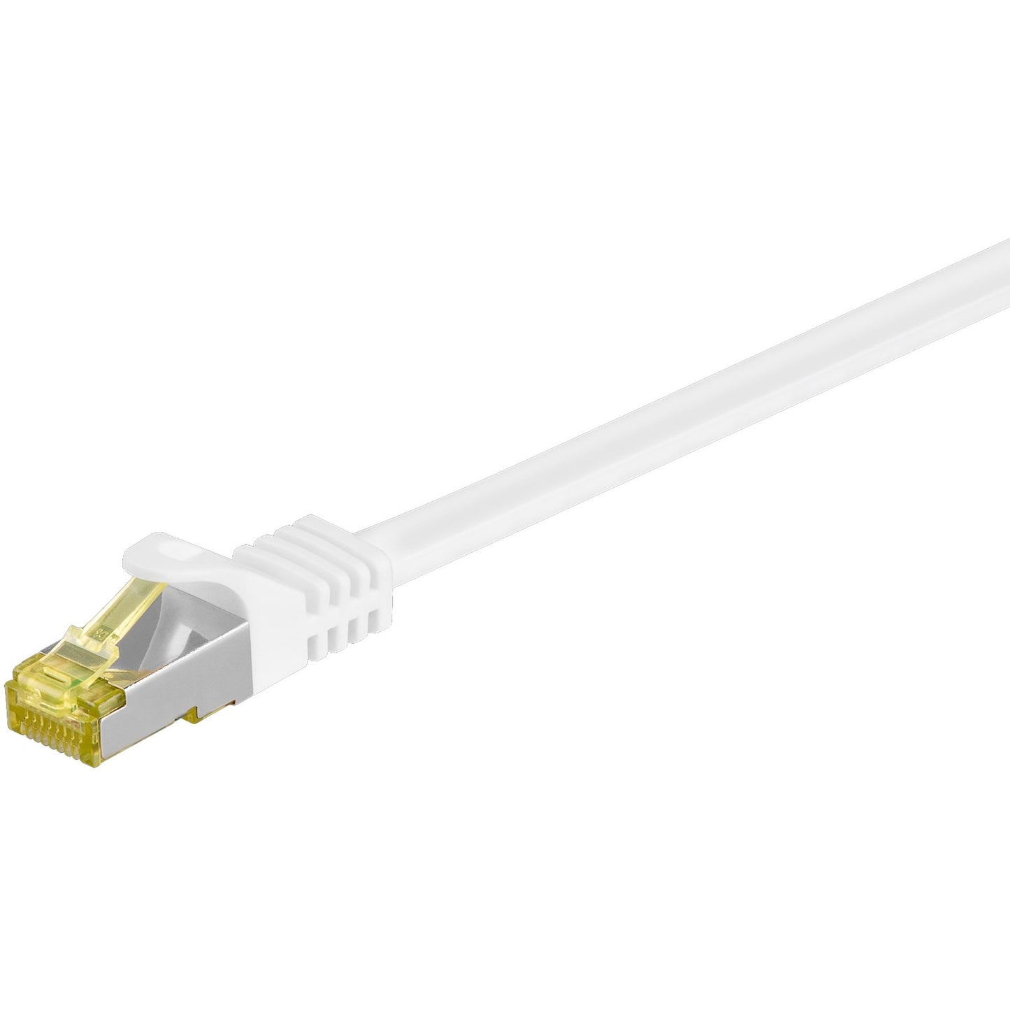 Goobay Patchkabel RJ-45 SFTP, mit Cat 7 Rohkabel (weiss, 25cm, 500 MHz)