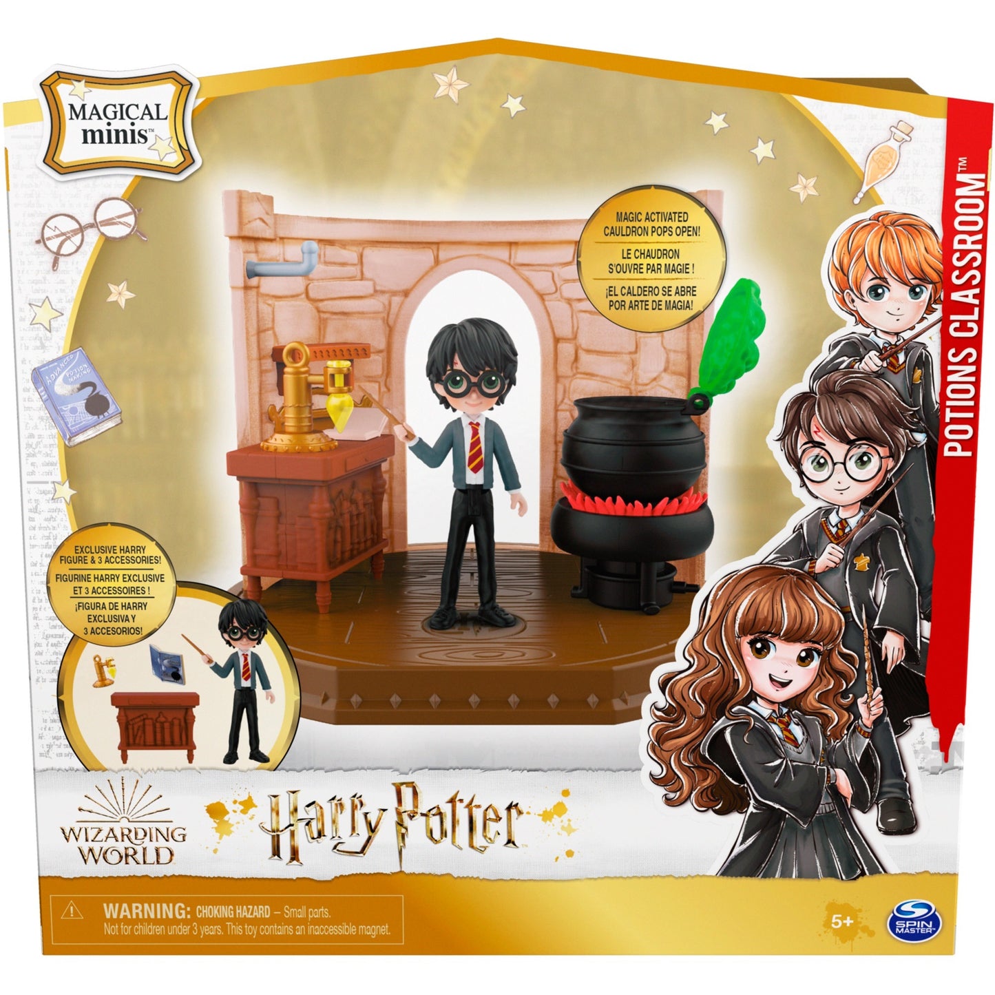 Spin Master Wizarding World Harry Potter - Hogwarts Zaubertränke Klassenzimmer Spielset mit exklusiver Harry Potter Sammelfigur, Spielfigur