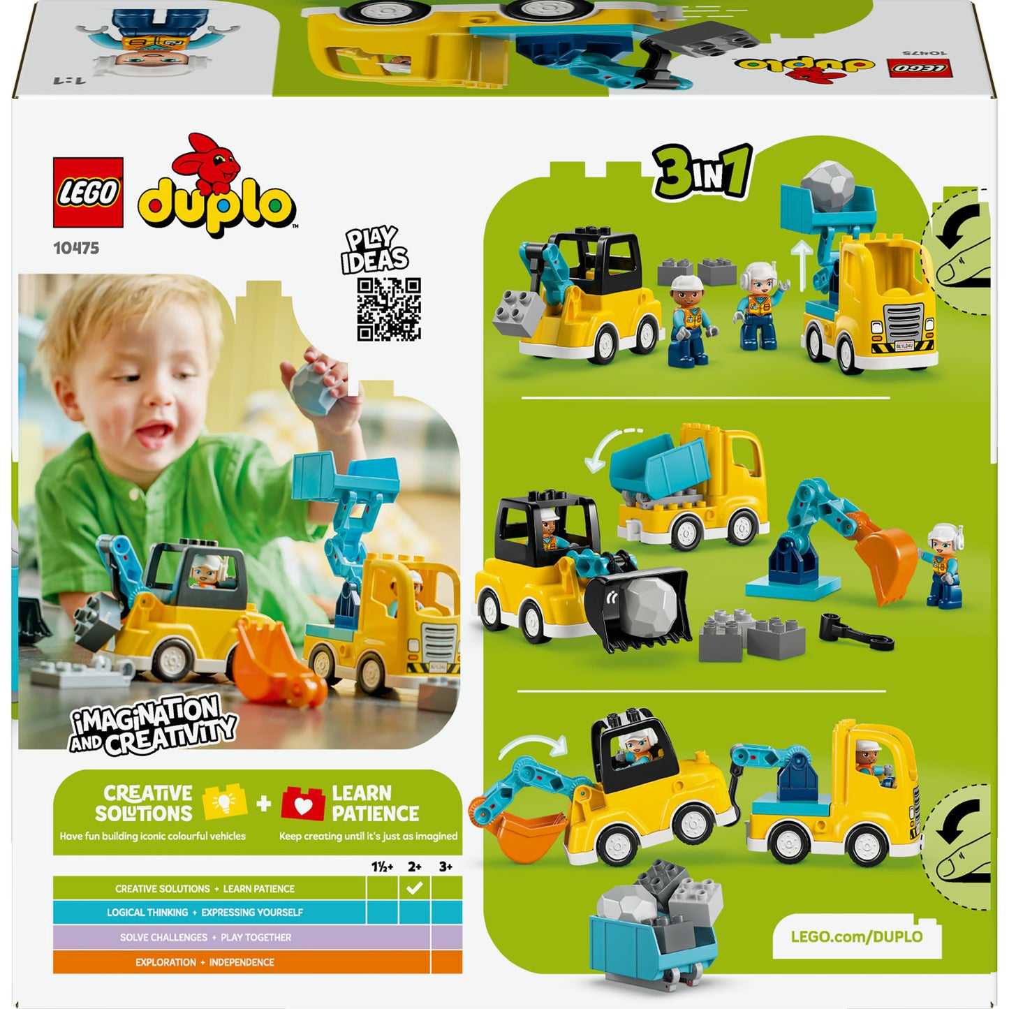 10475 DUPLO Town Baufahrzeuge - 3-in-1-Set, Konstruktionsspielzeug