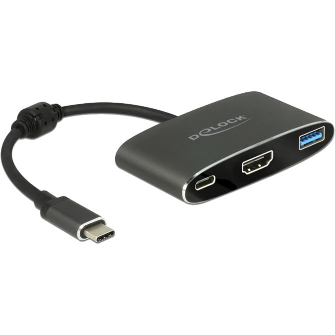 DeLOCK USB 3.2 Gen 1 Adapter, USB-C Stecker > USB-A + USB-C + HDMI-Buchse (schwarz, 20cm, PD)