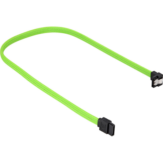 Sharkoon Sata III Kabel 90° sleeve (grün, 30 cm)