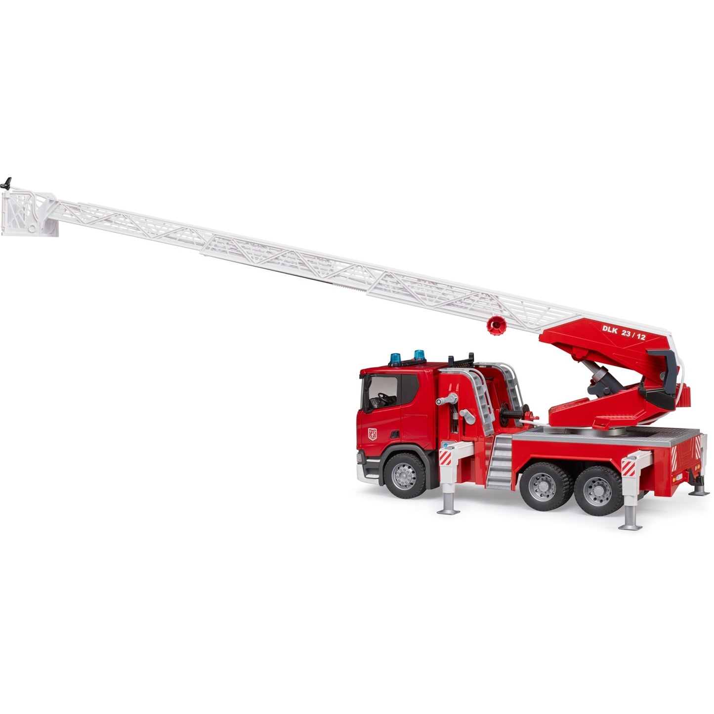 BRUDER Scania Super 560R Feuerwehr mit Drehleiter, Wasserpumpe, Light & Sound