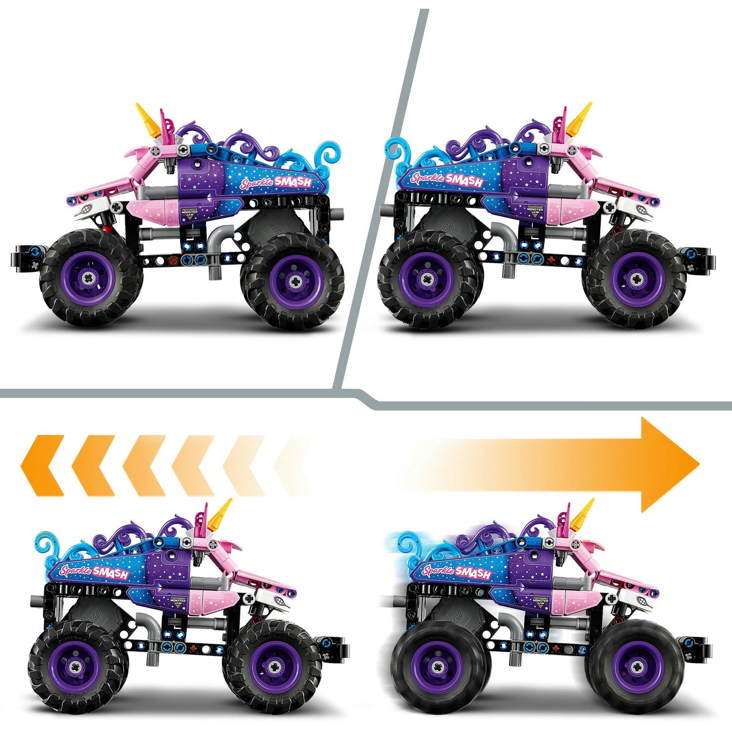 42220 Technic Monster Jam Sparkle Smash mit Rückziehmotor, Konstruktionsspielzeug