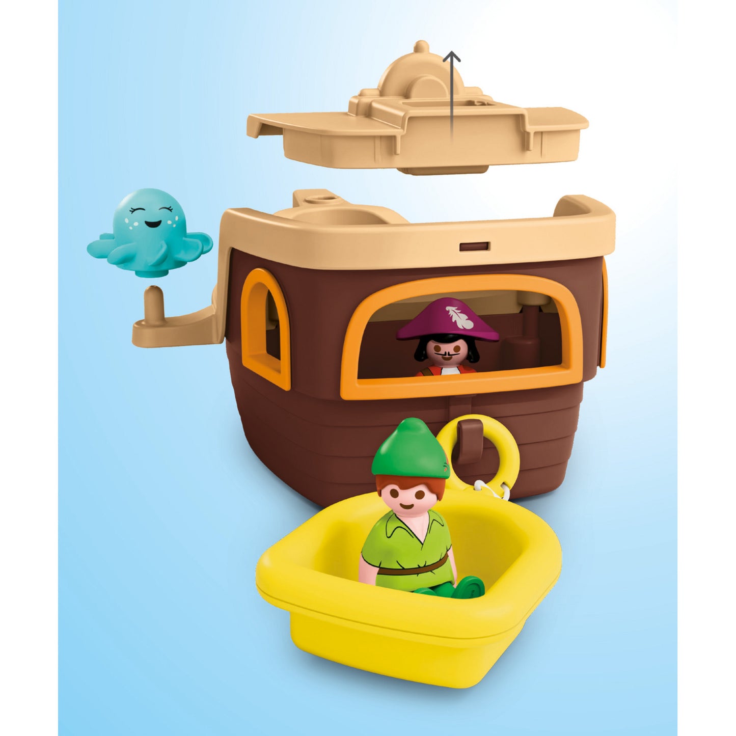 71769 Junior & Disney: Peter Pans Piratenschiff mit Wasserspritzspass, Konstruktionsspielzeug