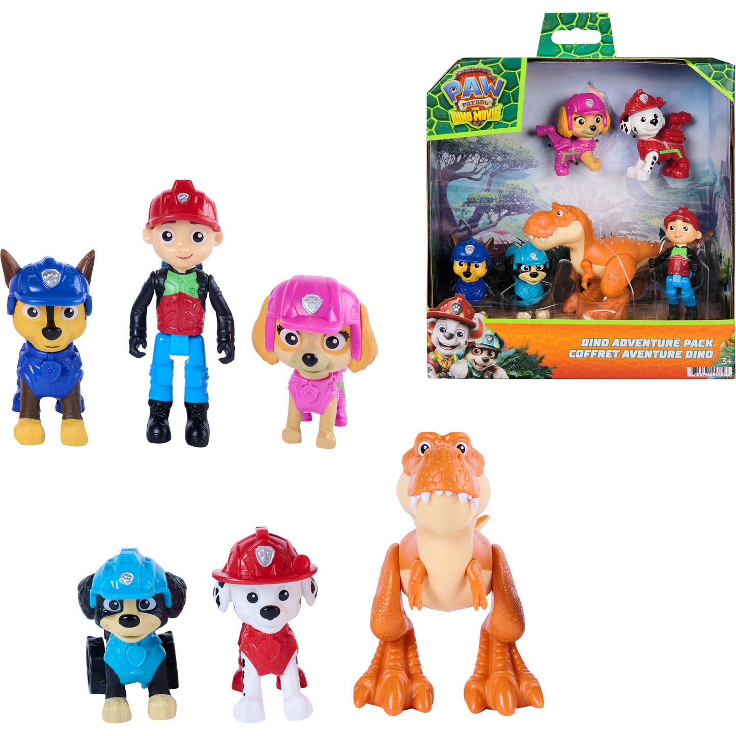 Paw Patrol: Der Dino Film - Dino Abenteuer Figuren-Geschenkset, 6er-Pack, Spielfigur