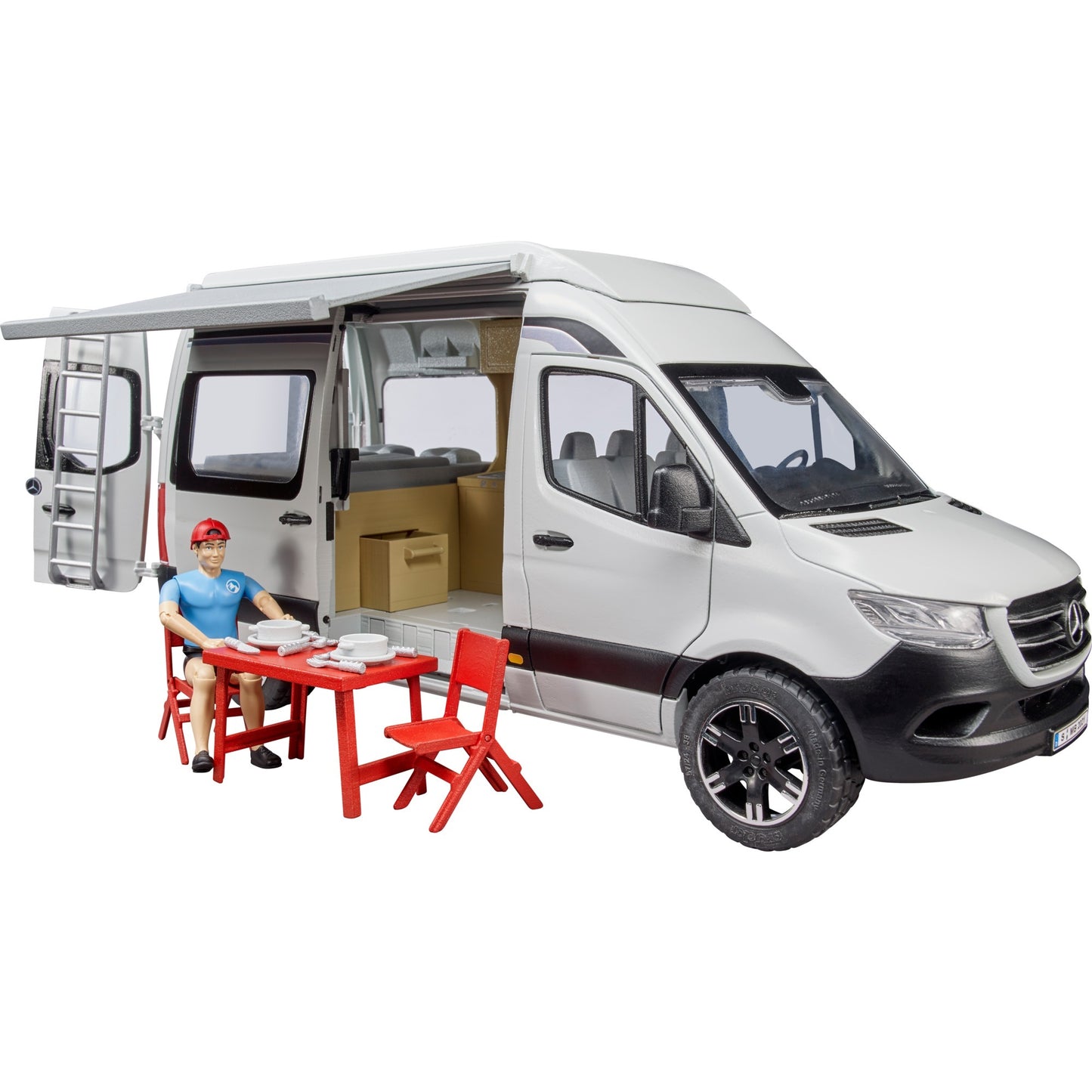 BRUDER Mercedes Benz Sprinter Camper mit Fahrer (weiss/schwarz)