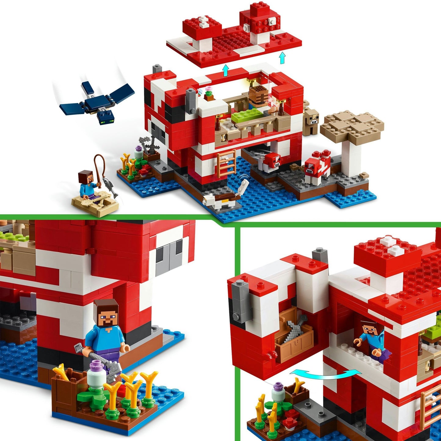 21270 Minecraft Das Pilzkuh-Haus, Konstruktionsspielzeug