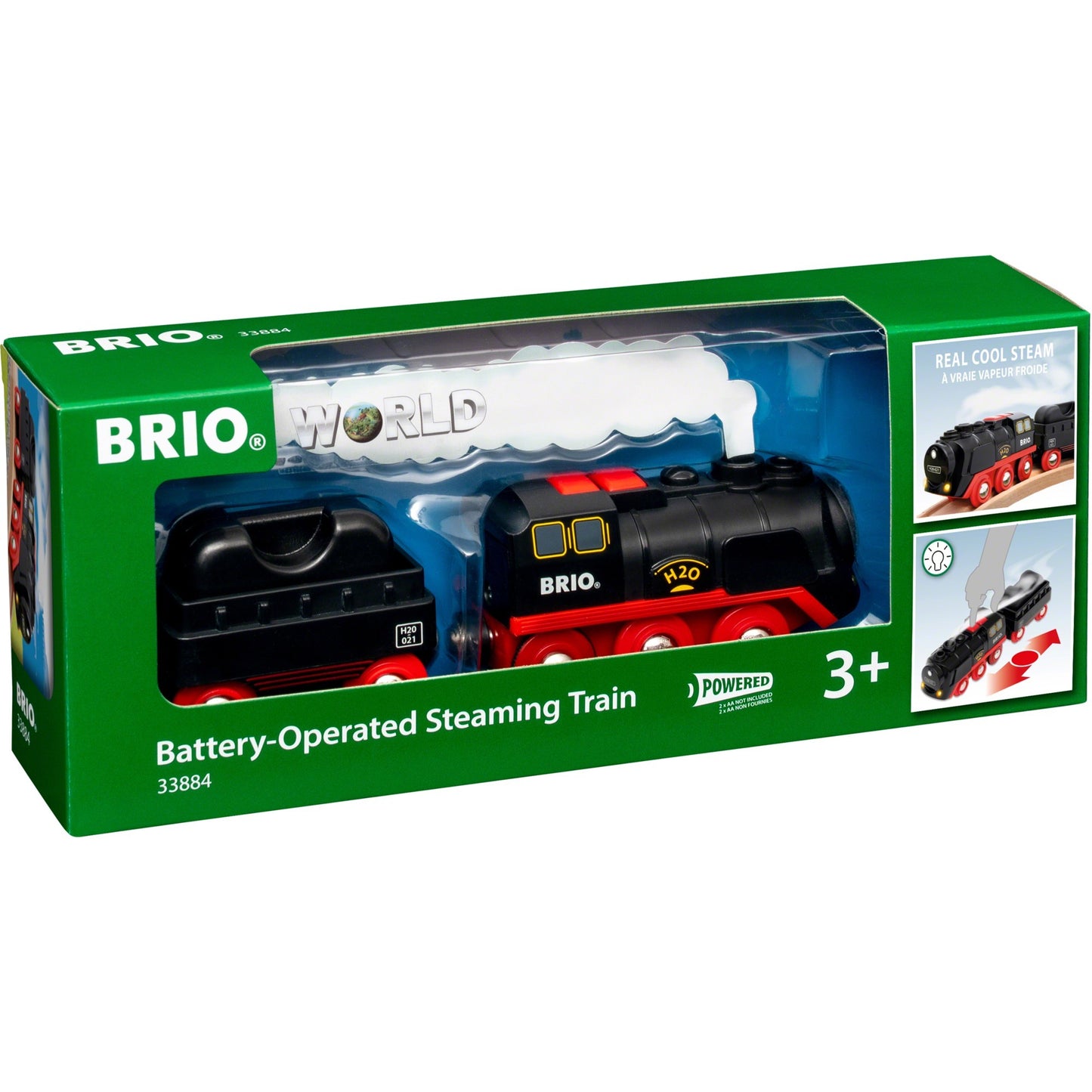 BRIO Batterie-Dampflok mit Wassertank (schwarz/rot)