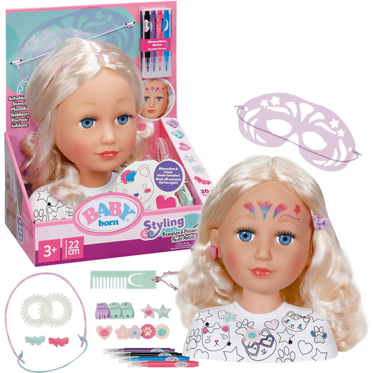 BABY born Stylingkopf Bemalen & Frisieren, Schmink- und Frisierkopf