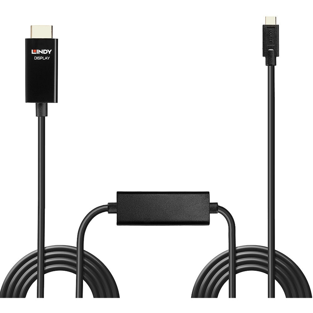Lindy USB Adapterkabel, USB-C Stecker > HDMI Stecker (schwarz, 10 Meter, 4K 60Hz, + HDR)