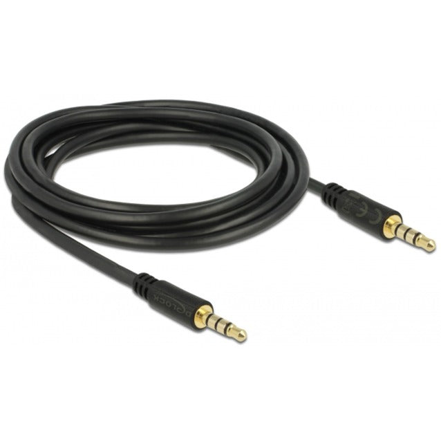 DeLOCK Audiokabel Klinke 3,5mm 4Pin > 3,5mm Stecker 4Pin (schwarz, 3 Meter)