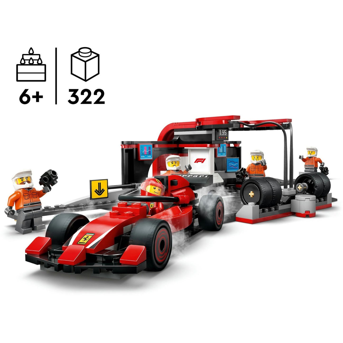 60443 City F1 Boxenstopp mit Boxencrew und Ferrari Flitzer, Konstruktionsspielzeug