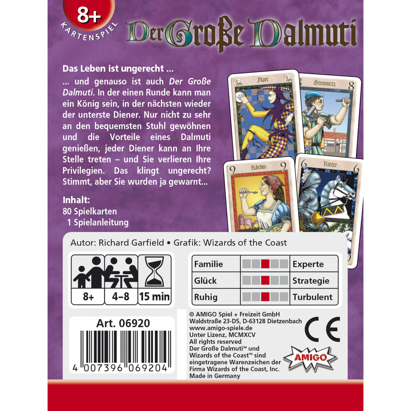 Der Grosse Dalmuti, Kartenspiel