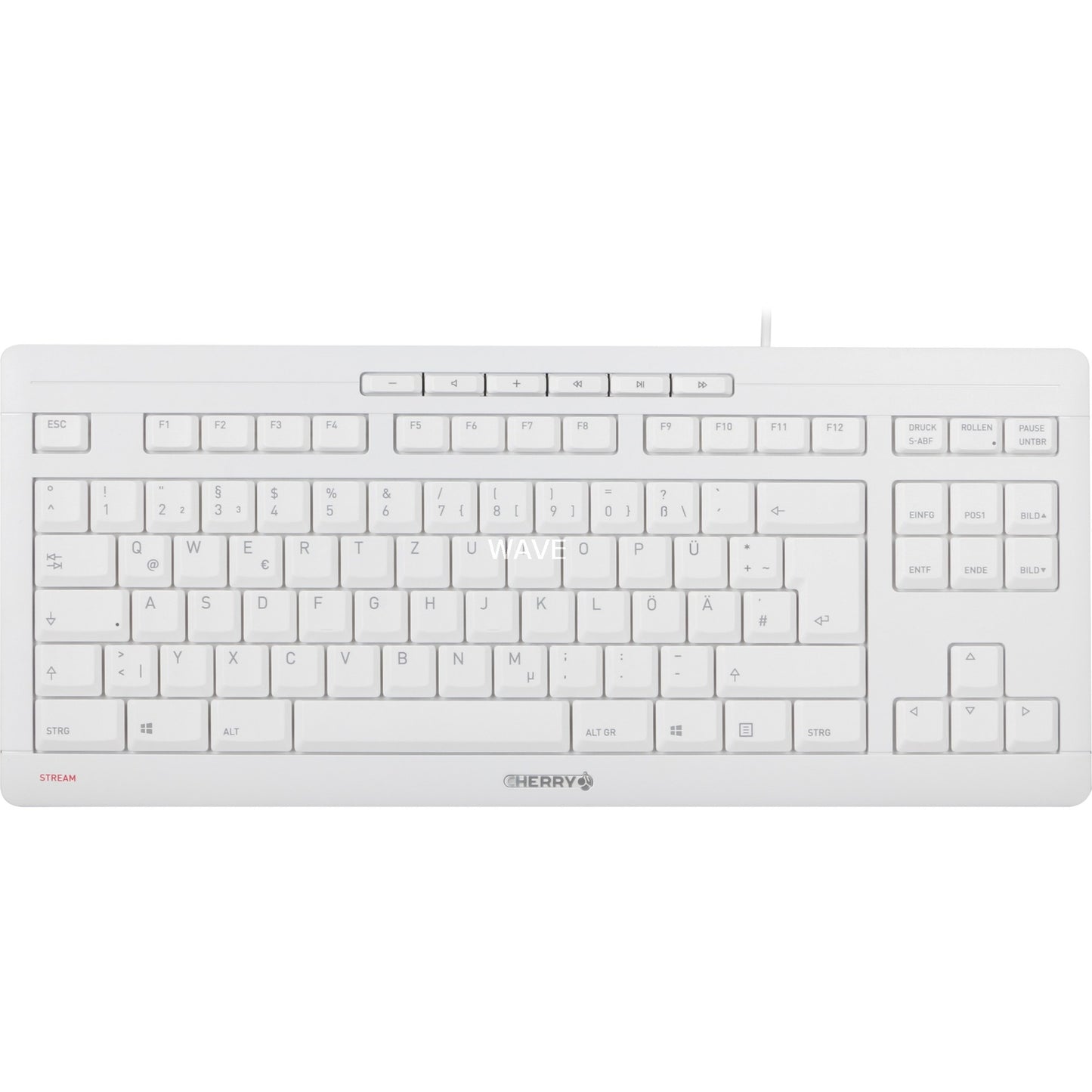 Cherry STREAM KEYBOARD TKL (weiss/grau, DE-Layout, Cherry SX-Scherentechnologie)