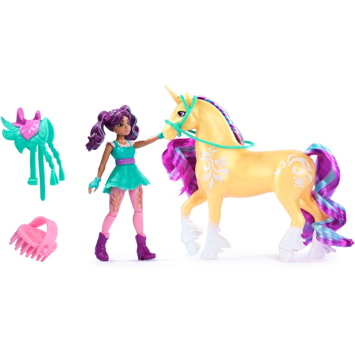 Spinmaster Unicorn Academy - Ava und Einhorn Leaf Set