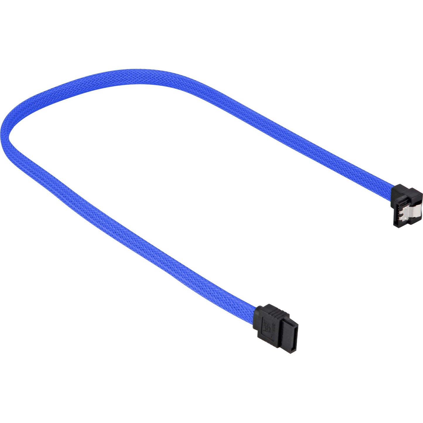 Sharkoon Sata III Kabel 90° sleeve (blau, 30 cm)