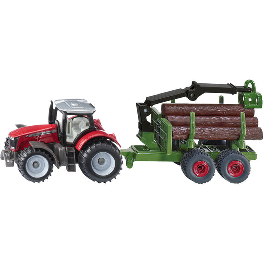 BLISTER Massey Ferguson mit Forstanhänger, Modellfahrzeug