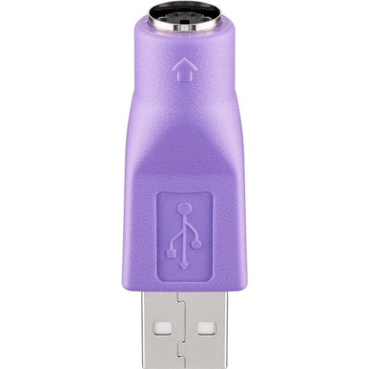 Goobay USB 2.0 Adapter, USB-A Stecker > PS/2 Buchse (violett, für Kombo Tastatur)