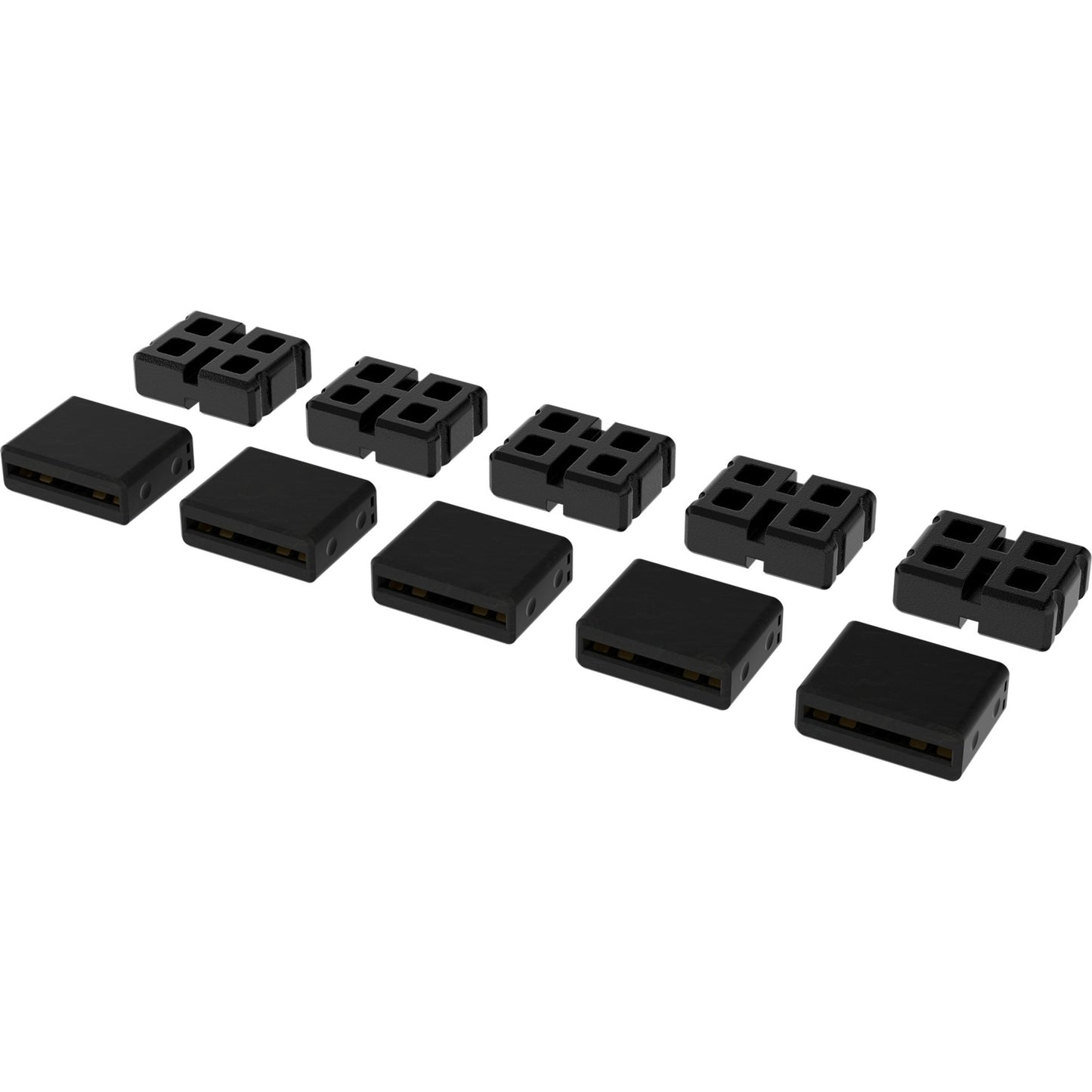 Corsair iCUE LINK Steckverbindersatz, 10-teilig (schwarz, 5 aktive und 5 passive Stecker)