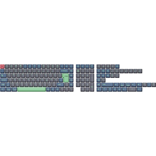 Keychron OEM Dye-Sub PBT Full Keycap-Set - Hacker (blaugrau/neon-grün, 137 Stück, DE-Layout (ISO))