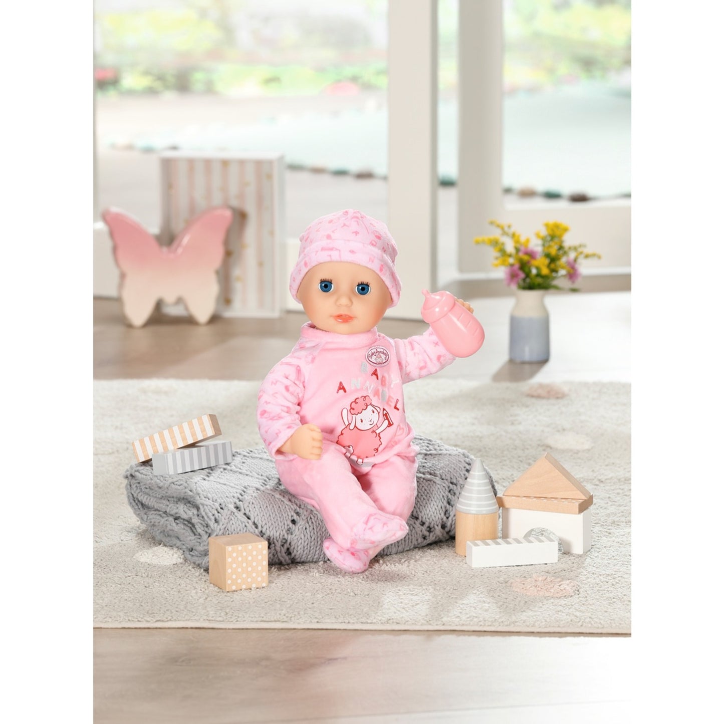 ZAPF Creation Baby Annabell® Little Annabell 36cm (rosa, mit Schlafaugen, Strampler, Mütze und Trinkflasche)