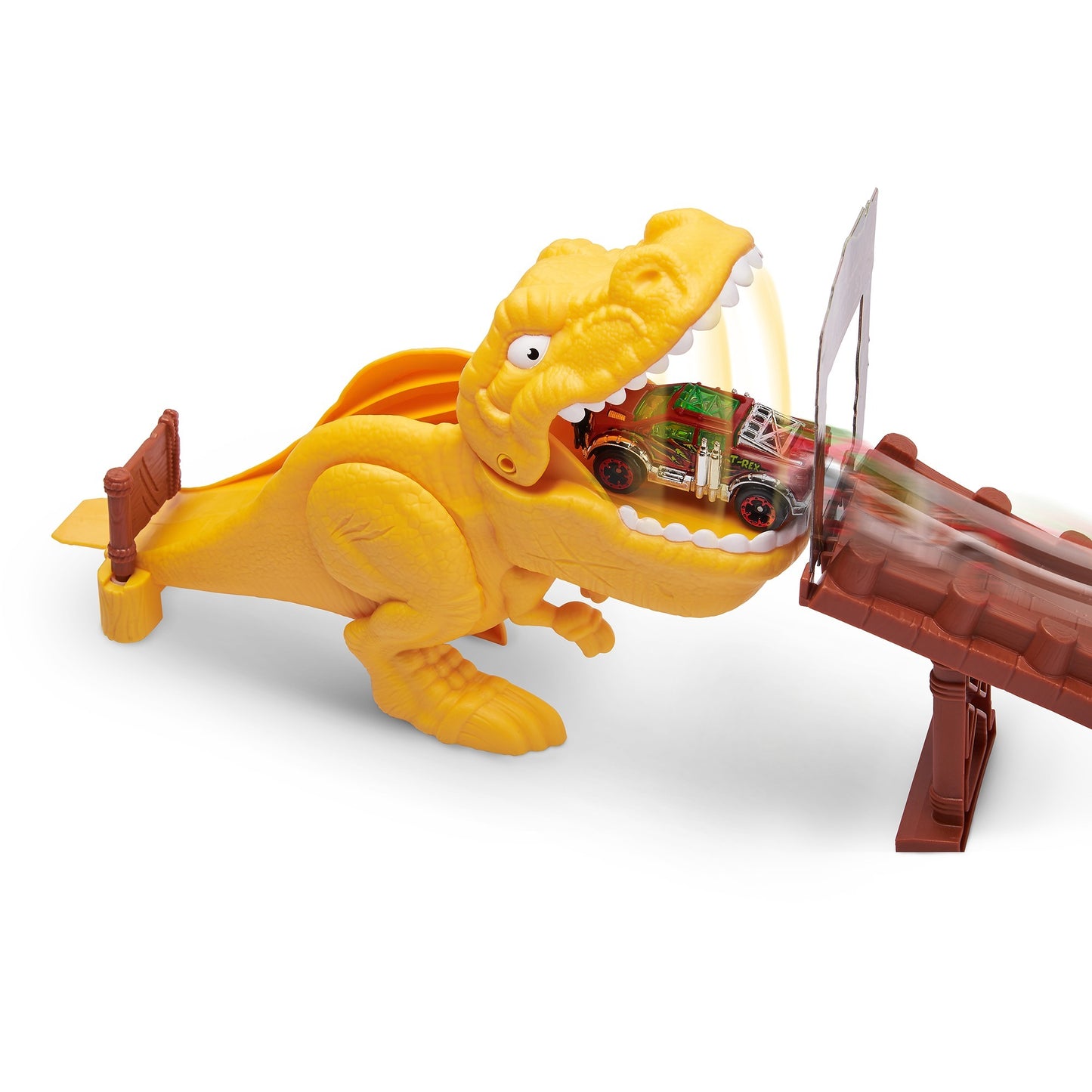 Metal Machines - Spielset T-Rex Angriff Rennbahn mit Looping + Auto