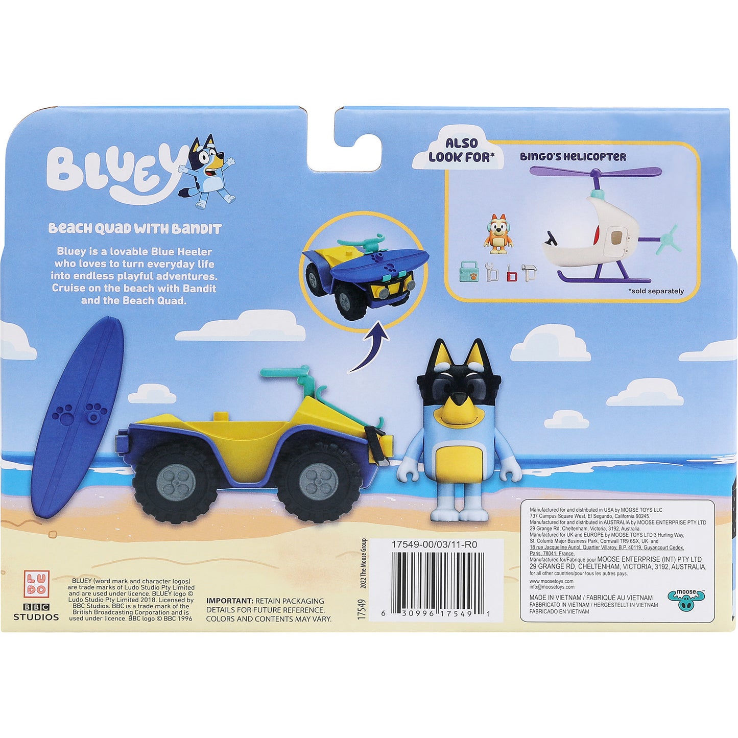 Bluey Vehicle & Figure - Beach Quad, Spielfahrzeug