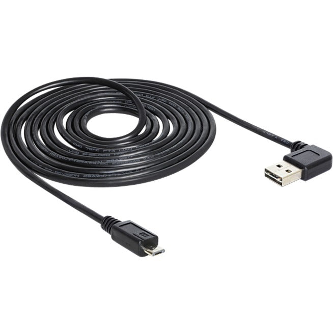 DeLOCK EASY-USB 2.0 Kabel, USB-A Stecker 90° > Micro-USB Stecker (schwarz, 5 Meter, rechts / links abgewinkelt)