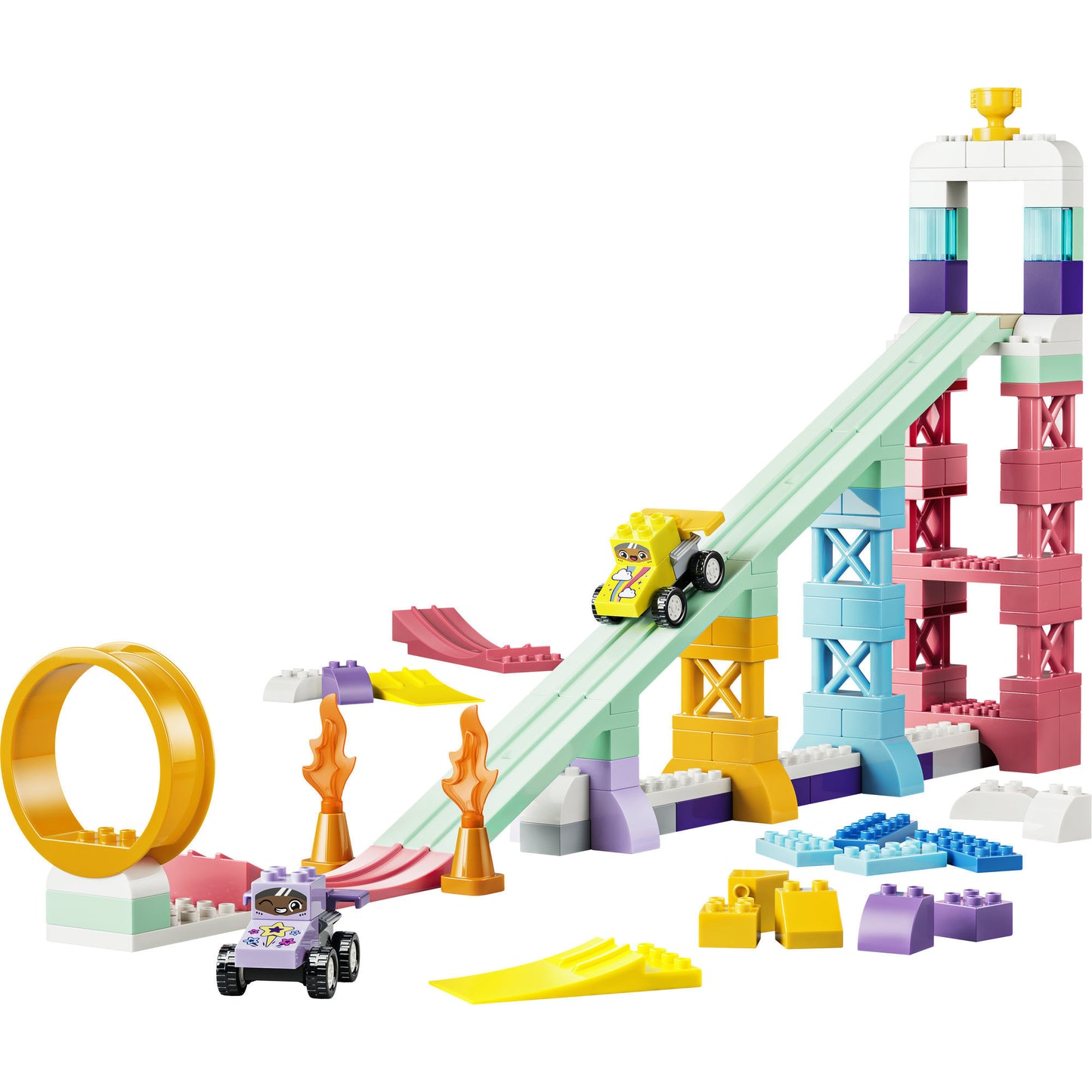 10478 DUPLO Town Kreative Sprungschanzen mit kleinen Flitzern 3-in-1-Set, Konstruktionsspielzeug