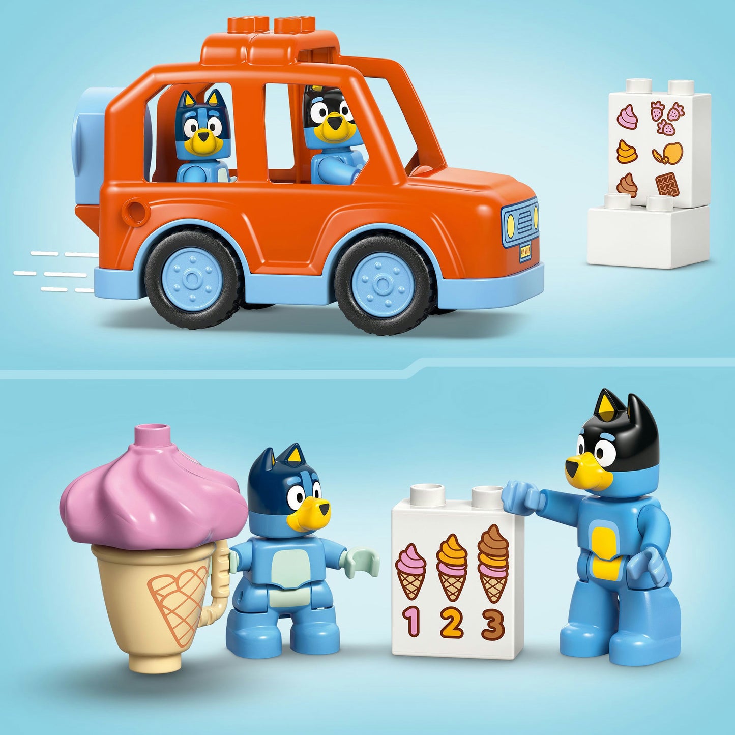 10458 DUPLO Bluey Ausflug zur Eisdiele mit Bluey, Konstruktionsspielzeug