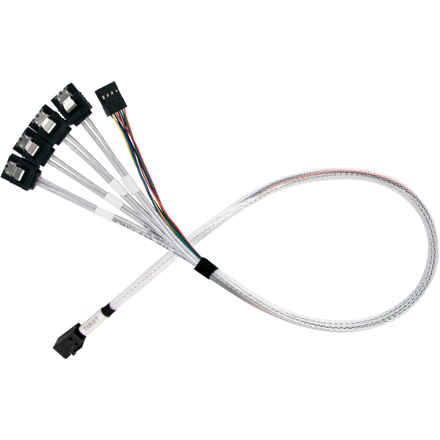 Adapterkabel SST-CPS05-RE, mini-SAS SFF 8643 > 4x SATA