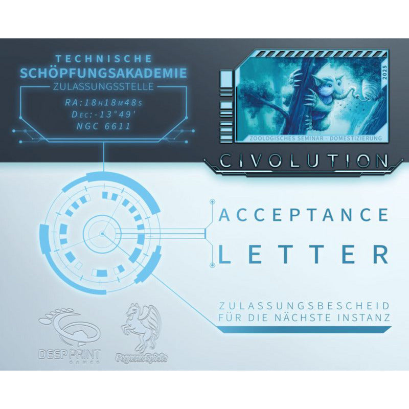 Pegasus Civolution: Acceptance Letter, Brettspiel