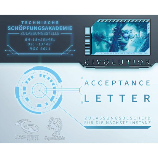 Pegasus Civolution: Acceptance Letter, Brettspiel