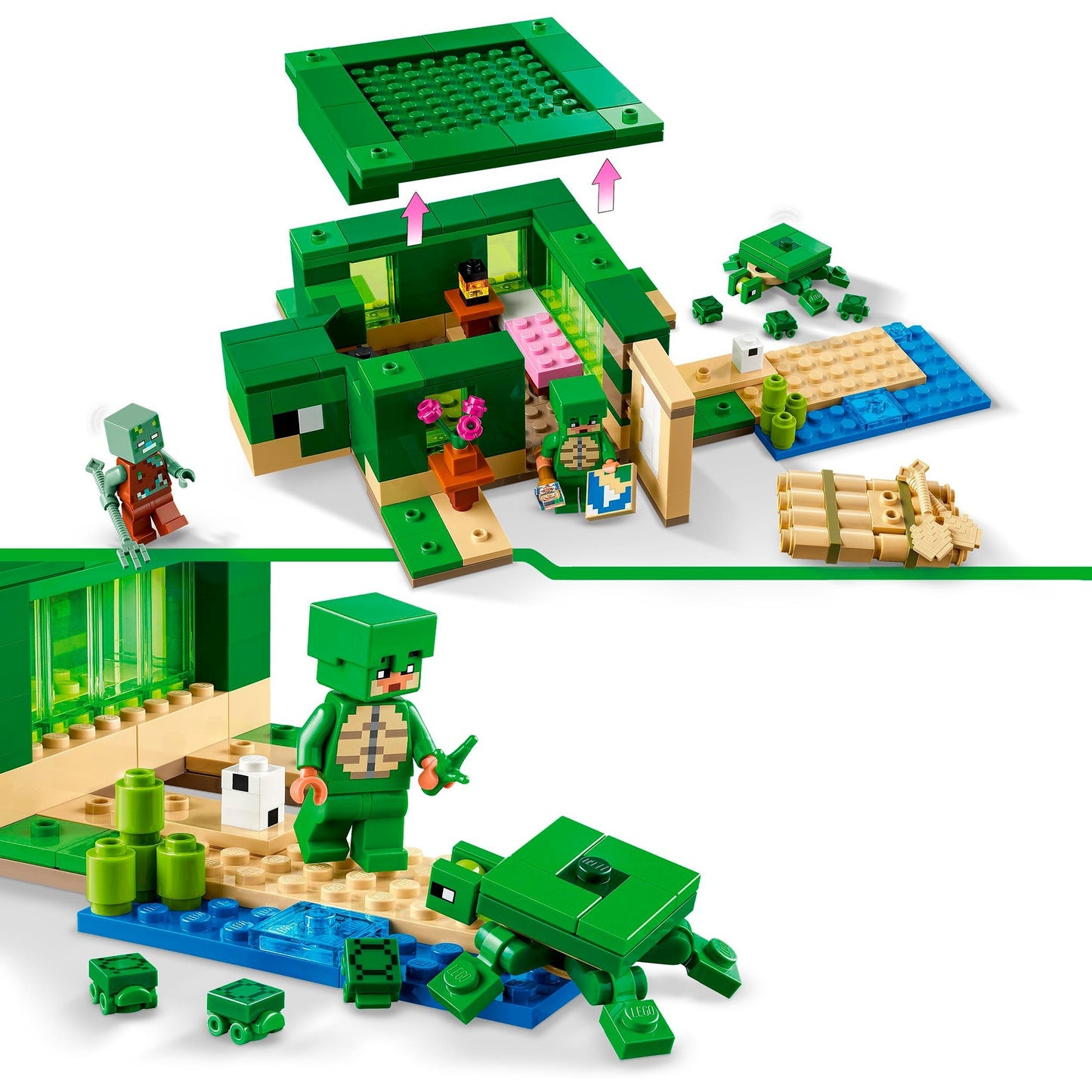 LEGO 21254 Minecraft Das Schildkrötenstrandhaus, Konstruktionsspielzeug