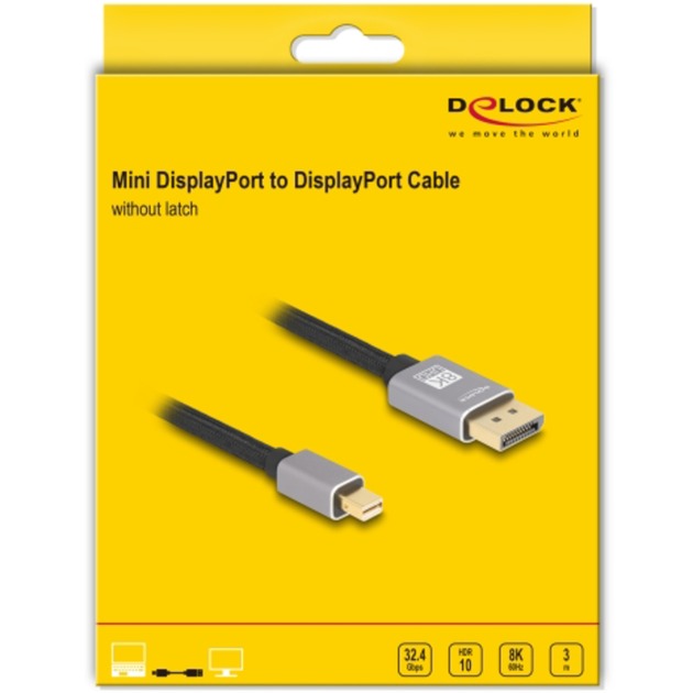Kabel Mini DisplayPort > DisplayPort 1.4, 8K mit HDR
