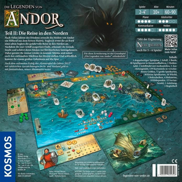 KOSMOS Die Legenden von Andor - Teil II: Die Reise in den Norden, Brettspiel