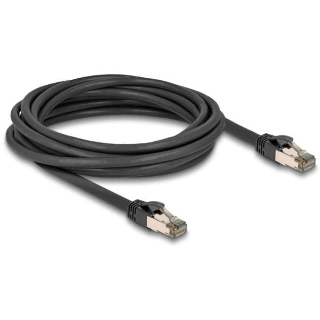 DeLOCK RJ-45 Netzwerkkabel Cat.6a U/FTP ultra flexibel (schwarz, 5 Meter, innerer Edelstahlmantel)