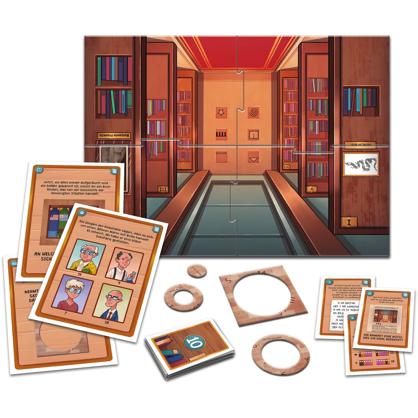 Clementoni Escape Game - Die geheimnisvolle Bibliothek, Partyspiel