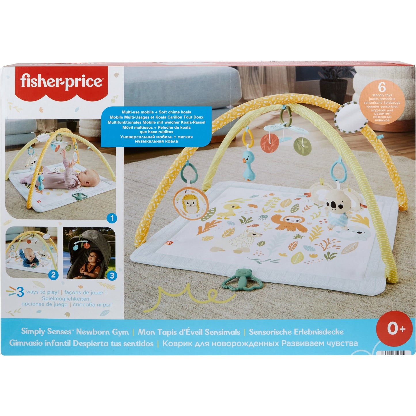 Fisher-Price Simply Senses Newborn Gym (Sensimals '24), Spielbogen/Decke