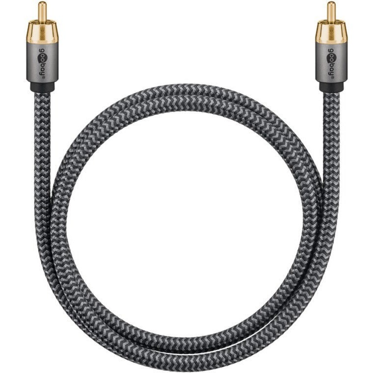 Goobay Plus Mono-Cinchkabel (schwarz/silber, 10 Meter)